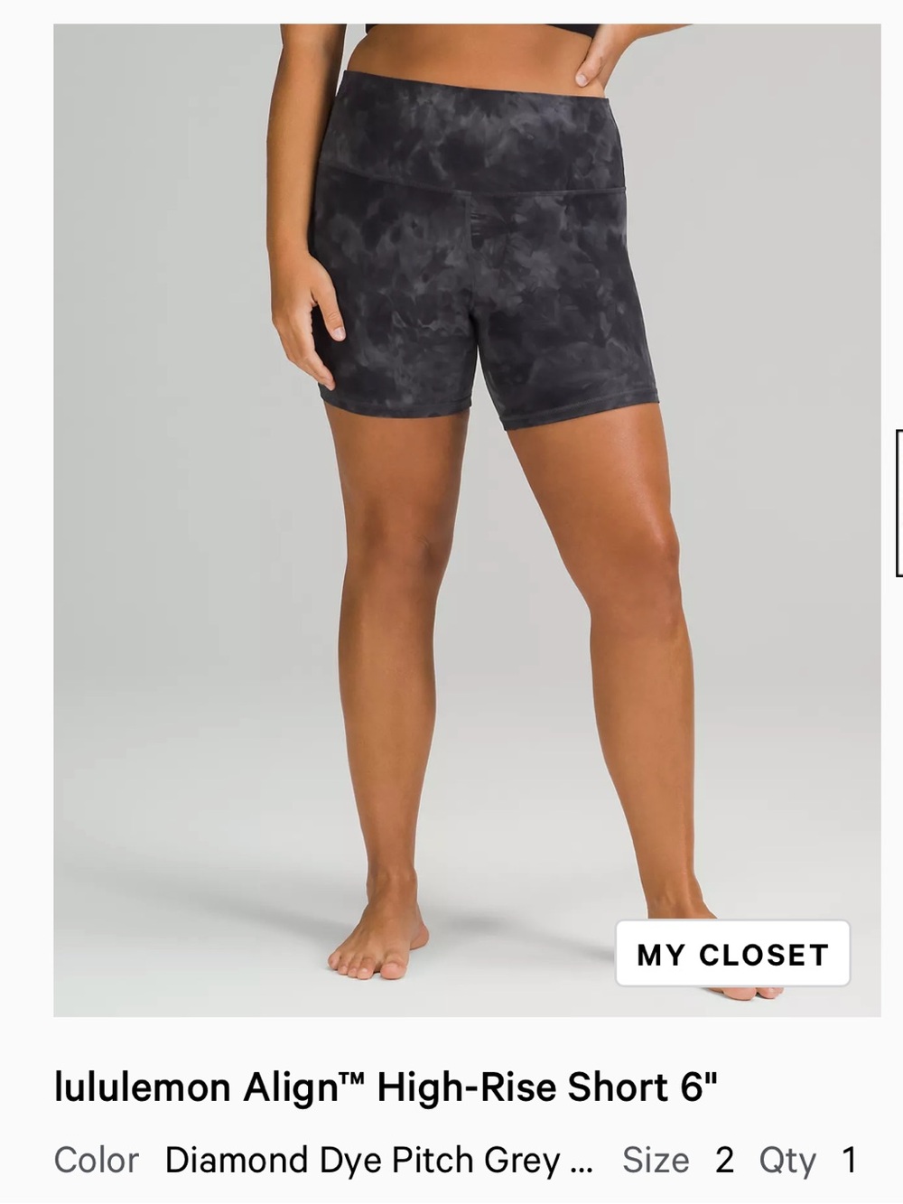 lululemon athletica Black Tie-Dye High-Rise Athletic Shorts